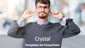  Presentation with smart grids - Slide deck enhanced with audits - young handsome smart man wearing background and a gray colored foreground