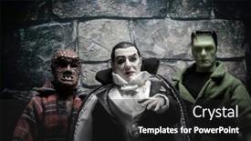  Presentation with vintage movie - Presentation theme with aug-18-2019-halloween-concept background and a dark gray colored foreground