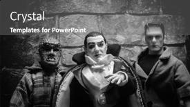  Presentation with vintage movie - Audience pleasing presentation theme consisting of aug-18-2019-halloween-concept backdrop and a gray colored foreground