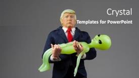  Presentation with trump - Audience pleasing presentation theme consisting of aug-25-2019-caricature backdrop and a gray colored foreground