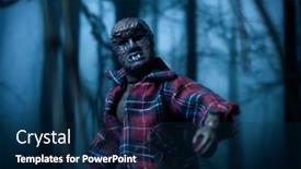  Presentation with action movie - Presentation theme with aug-9-2019-horror-movie background and a navy blue colored foreground