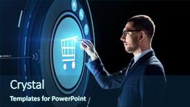  Presentation with augmented reality business - Presentation consisting of augmented reality and e-commerce background and a ocean colored foreground