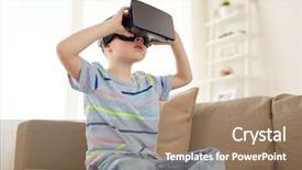  Presentation with augmented reality - PPT layouts with augmented reality entertainment and people background and a coral colored foreground