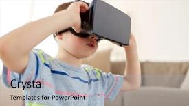  Presentation with augmented reality - PPT layouts with augmented reality entertainment and people background and a light blue colored foreground