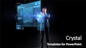  Presentation with augmented reality business - Colorful PPT theme enhanced with augmented reality people and future backdrop and a black colored foreground