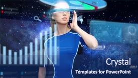  Presentation with nano technology - Slides enhanced with augmented reality science future technology background and a ocean colored foreground