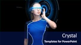  Presentation with augmented reality - Slide deck having augmented reality science future technology background and a navy blue colored foreground