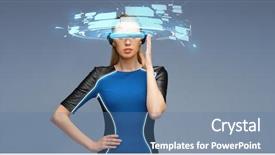  Presentation with nano technology - PPT layouts having augmented reality science technology background and a teal colored foreground