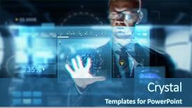  Presentation with augmented reality business - Amazing theme having augmented reality technology and cyberspace backdrop and a ocean colored foreground