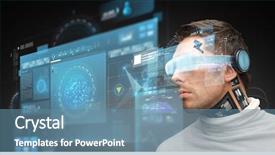  Presentation with augmented reality - PPT theme consisting of augmented reality technology business future background and a seafoam green colored foreground