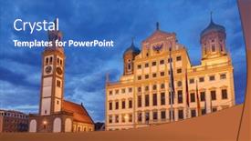  Presentation with bavaria - Slides enhanced with augsburg-cityscape-with-illuminated-perlach background and a teal colored foreground