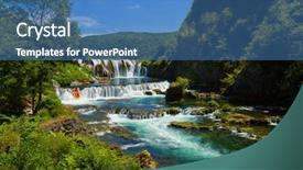  Presentation with august - PPT layouts enhanced with august - beautiful waterfal with clear wild background and a teal colored foreground
