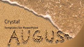  Presentation with august - Theme enhanced with august - word drawn background and a  colored foreground