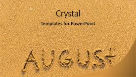  Presentation with august - Audience pleasing presentation theme consisting of august - word inscription backdrop and a yellow colored foreground