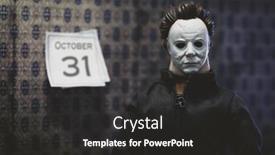  Presentation with slasher - Presentation theme having august-19-2020-halloween-movie background and a dark gray colored foreground