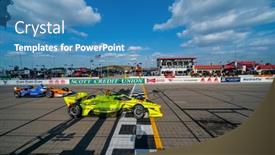  Presentation with raceway - Slide deck having august-30-2020-madison-illinois background and a teal colored foreground