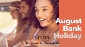  Presentation with summer holiday - Presentation theme featuring august-bank-holiday-text background and a coral colored foreground