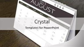  Presentation with august - Colorful theme enhanced with august calendar 2015 on wood backdrop and a white colored foreground