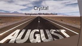  Presentation with august - Colorful slide set enhanced with august written on a desert backdrop and a light gray colored foreground