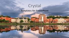  Presentation with maine - Presentation theme consisting of augusta-maine-usa-downtown-skyline background and a light blue colored foreground