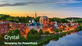  Presentation with maine - Beautiful PPT layouts featuring augusta maine usa downtown skyline backdrop and a tawny brown colored foreground