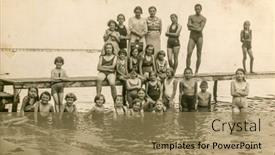  Presentation with 1950s - Amazing presentation design having augustow-poland-circa-1950s-vintage backdrop and a coral colored foreground