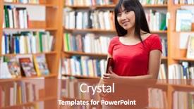  Presentation with university library - Slides enhanced with aula de libras - beautiful female student background and a red colored foreground