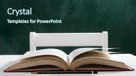  Presentation with table in a classroom cheating - PPT theme having aula de libras - book table in the classroom background and a  colored foreground