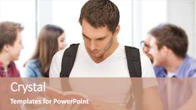  Presentation with education - Slide set having aula de libras - education concept - student boy background and a  colored foreground