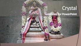  Presentation with india - Audience pleasing slide set consisting of aum - ancient nataraj statue backdrop and a gray colored foreground