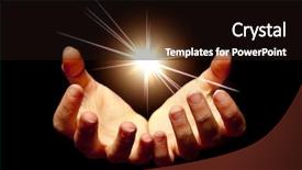  Presentation with star - Cool new presentation theme with aura - female hands holding a brilliant backdrop and a wine colored foreground