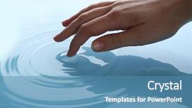  Presentation with finger - Beautiful slide set featuring aura - finger touches water close up backdrop and a teal colored foreground