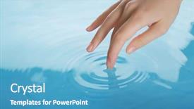  Presentation with finger - Colorful slide set enhanced with aura - finger touches water close up backdrop and a teal colored foreground