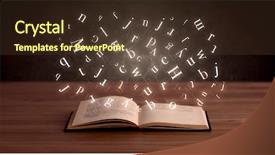  Presentation with white letters - Beautiful slide deck featuring aura - glowing white alphabet letters coming backdrop and a tawny brown colored foreground