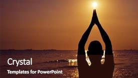  Presentation with silhouette of man worship - Colorful slide set enhanced with aura - silhouette of a young caucasian backdrop and a tawny brown colored foreground