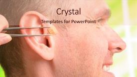  Presentation with alternative medicine - Slide set enhanced with auricular therapy or ear acupuncture background and a lemonade colored foreground