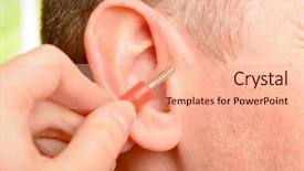  Presentation with alternative medicine - Presentation consisting of auriculoacupuncture is a form background and a coral colored foreground