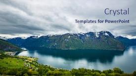  Presentation with beautiful nature - Colorful slide deck enhanced with aurlandsfjord-town-of-flam-norway backdrop and a lemonade colored foreground