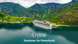  Presentation with beautiful-nature - Audience pleasing PPT theme consisting of aurlandsfjord-town-of-flam backdrop and a ocean colored foreground