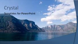  Presentation with norway - Beautiful presentation design featuring aurlandsfjord-which-is-part backdrop and a light blue colored foreground