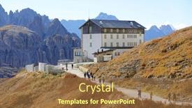  Presentation with hut - PPT layouts with auronzo-di-cadore-italy-october background and a tawny brown colored foreground