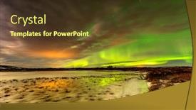  Presentation with aurora borealis - PPT theme featuring aurora-borealis-glows-over background and a tawny brown colored foreground