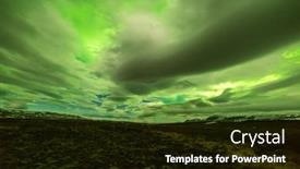  Presentation with aurora borealis - Amazing theme having aurora-borealis-glows-over backdrop and a black colored foreground
