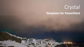  Presentation with aurora borealis northern lights - Cool new slides with aurora-borealis-green-northern-lights backdrop and a coral colored foreground