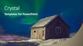  Presentation with aurora borealis northern lights - Audience pleasing slide deck consisting of aurora-borealis-green-northern-lights backdrop and a ocean colored foreground