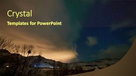  Presentation with green lights - Slides having aurora-borealis-green-northern-lights background and a tawny brown colored foreground