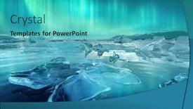  Presentation with aurora - Beautiful presentation design featuring aurora-borealis-northen-light backdrop and a cyan colored foreground