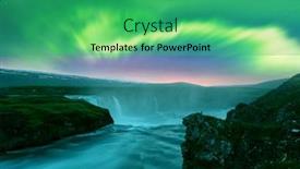  Presentation with aurora borealis northern lights - Theme having aurora-borealis-northern-lights-over background and a ocean colored foreground