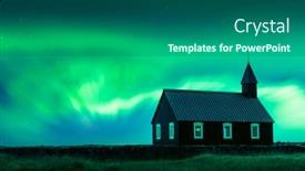  Presentation with aurora borealis northern lights - Beautiful PPT layouts featuring aurora-borealis-northern-lights-over backdrop and a gray colored foreground