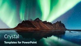  Presentation with aurora borealis northern lights - PPT theme with aurora-borealis-northern-lights-over background and a navy blue colored foreground